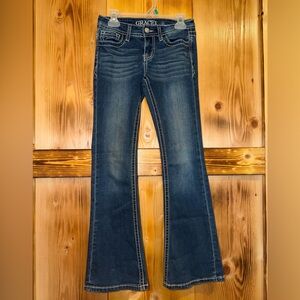 Grace in LA Kids' Dark Blue Flare Jeans